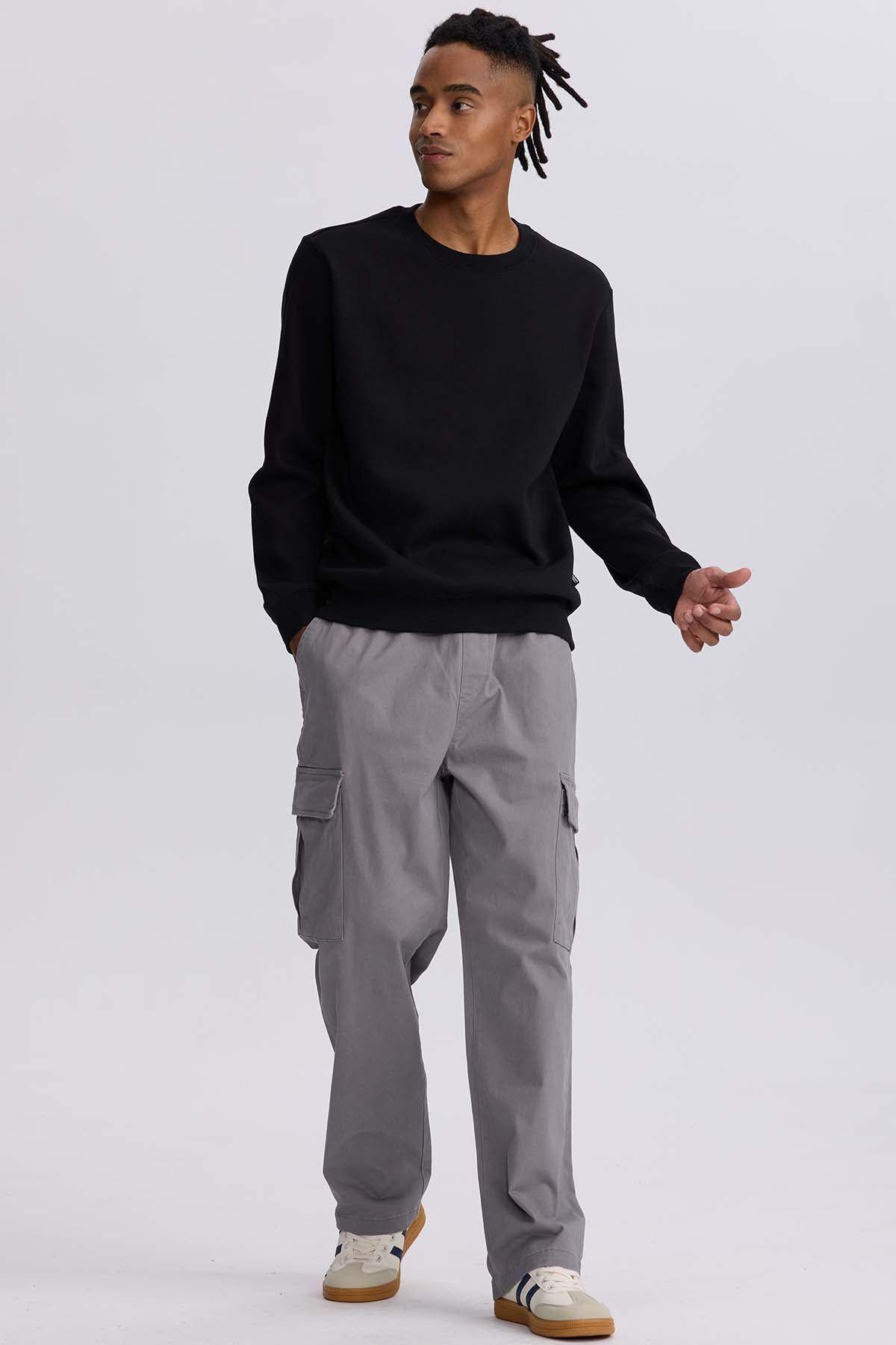 Pantalón Hombre Cargo Calce Recto Gris-3
