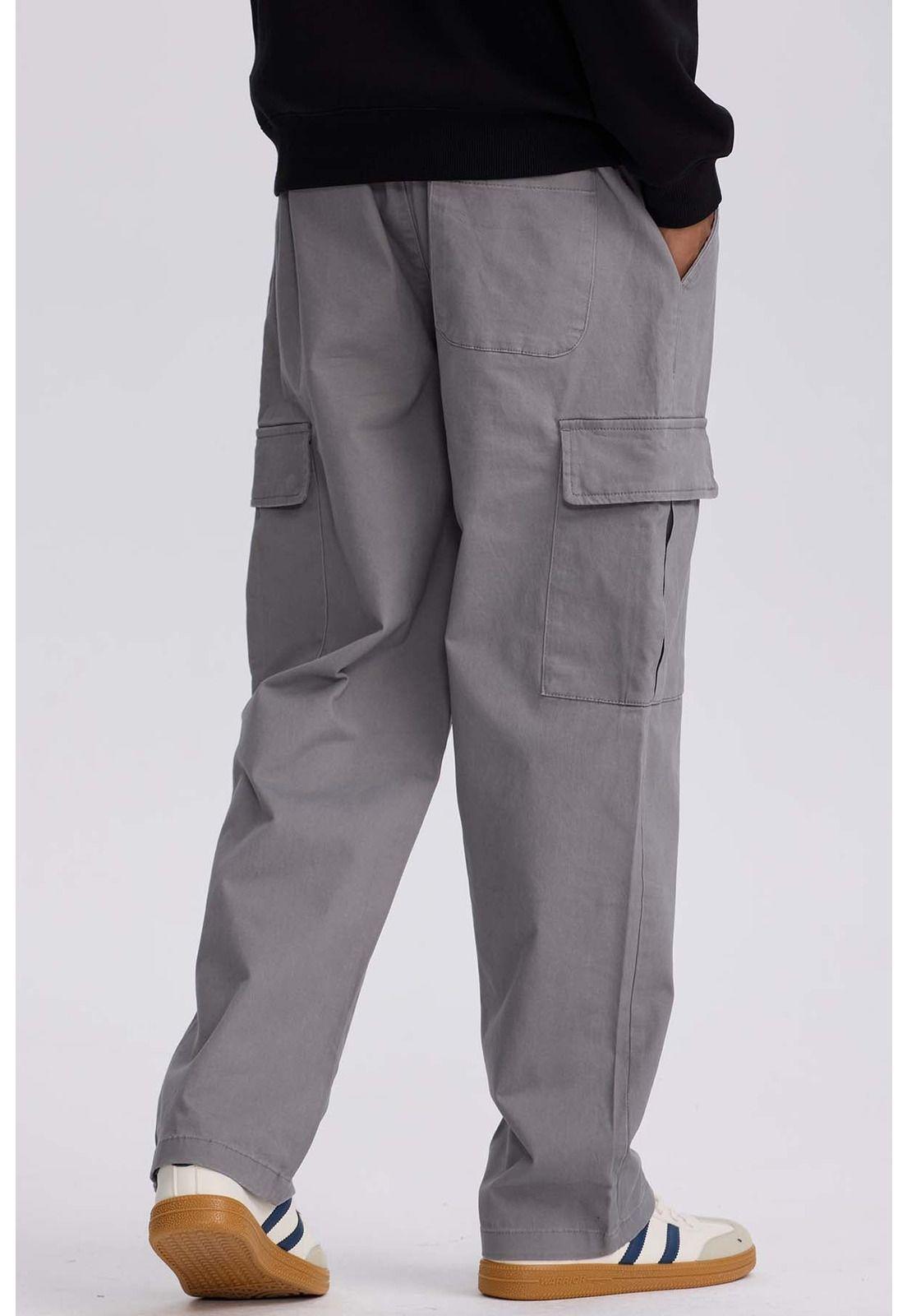 Pantalón Hombre Cargo Calce Recto Gris-2