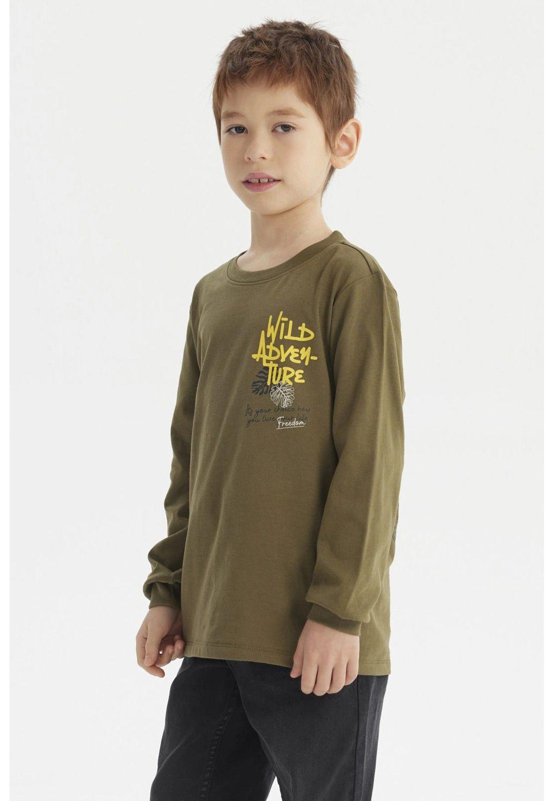 Polera Niño Toddler Print Verde Militar-1