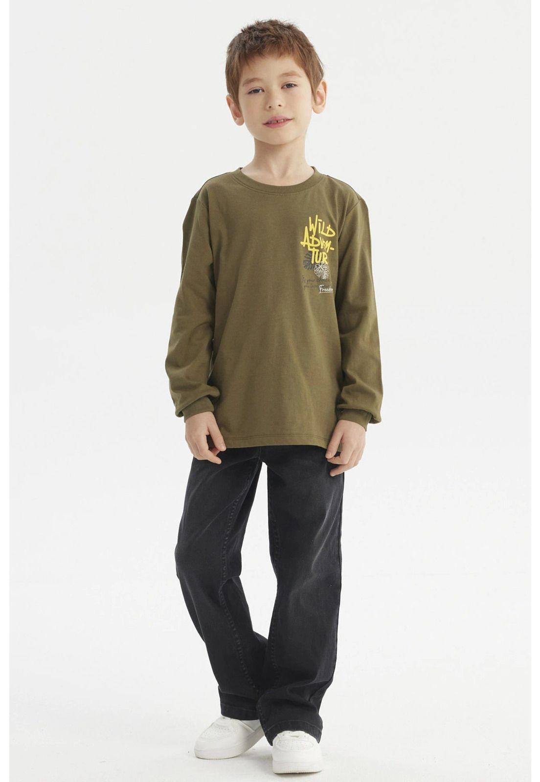 Polera Niño Toddler Print Verde Militar-3