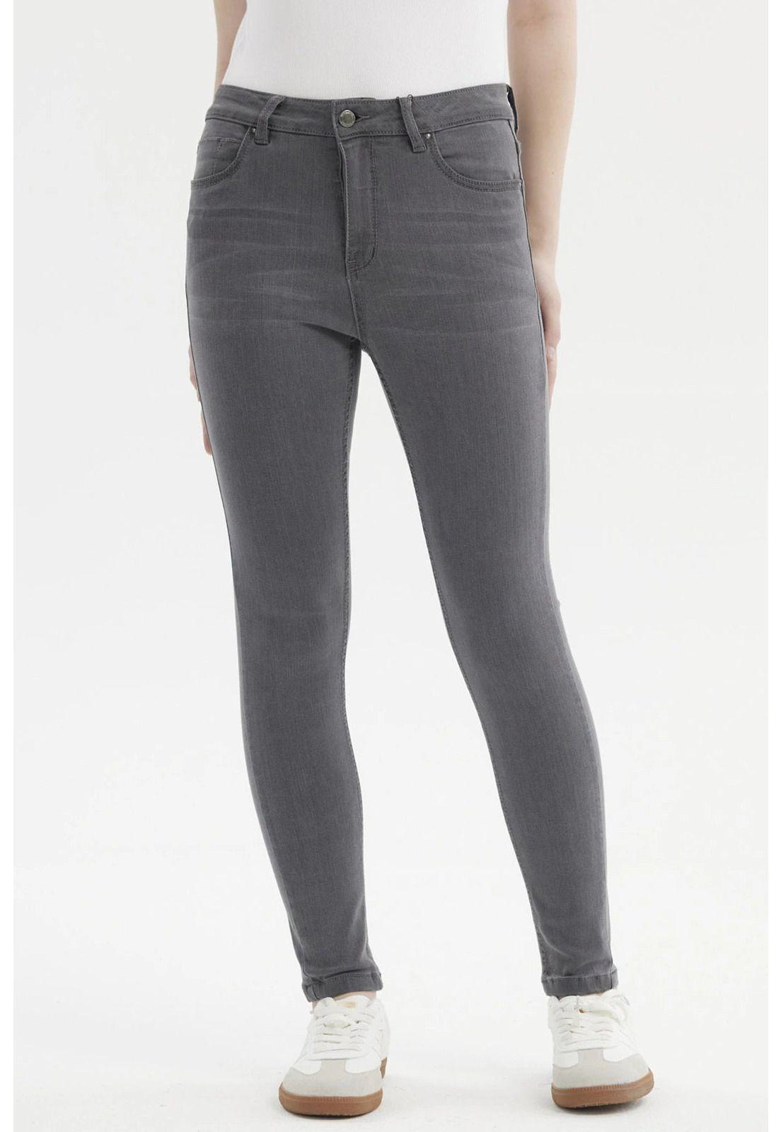 Jeans Mujer Super Skinny Estela Gris - ll-0