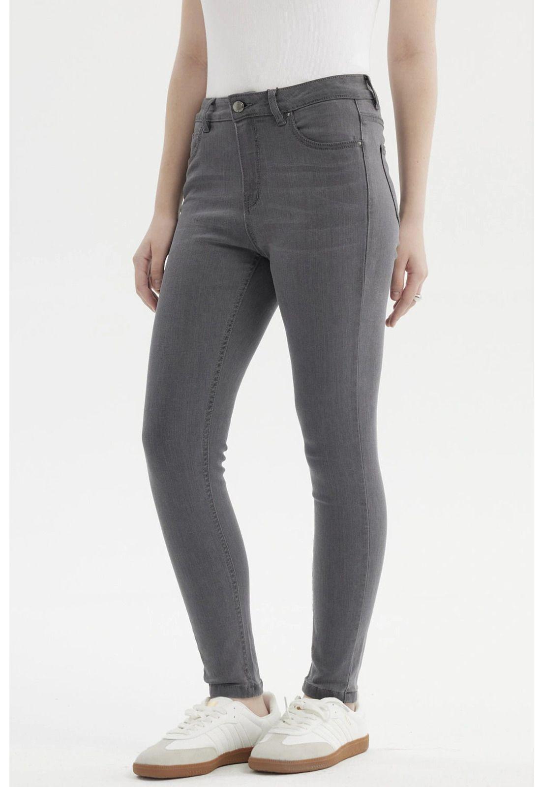 Jeans Mujer Super Skinny Estela Gris - ll-1