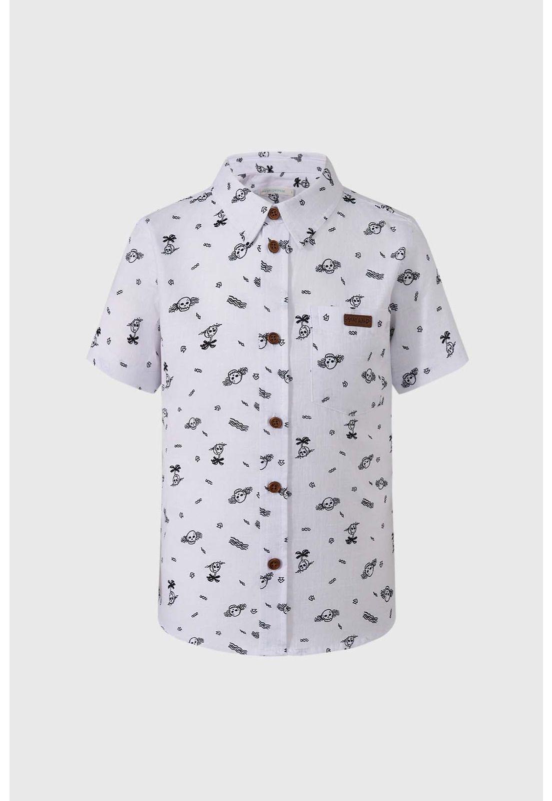 Camisa Niño Mini Print Blanco-0