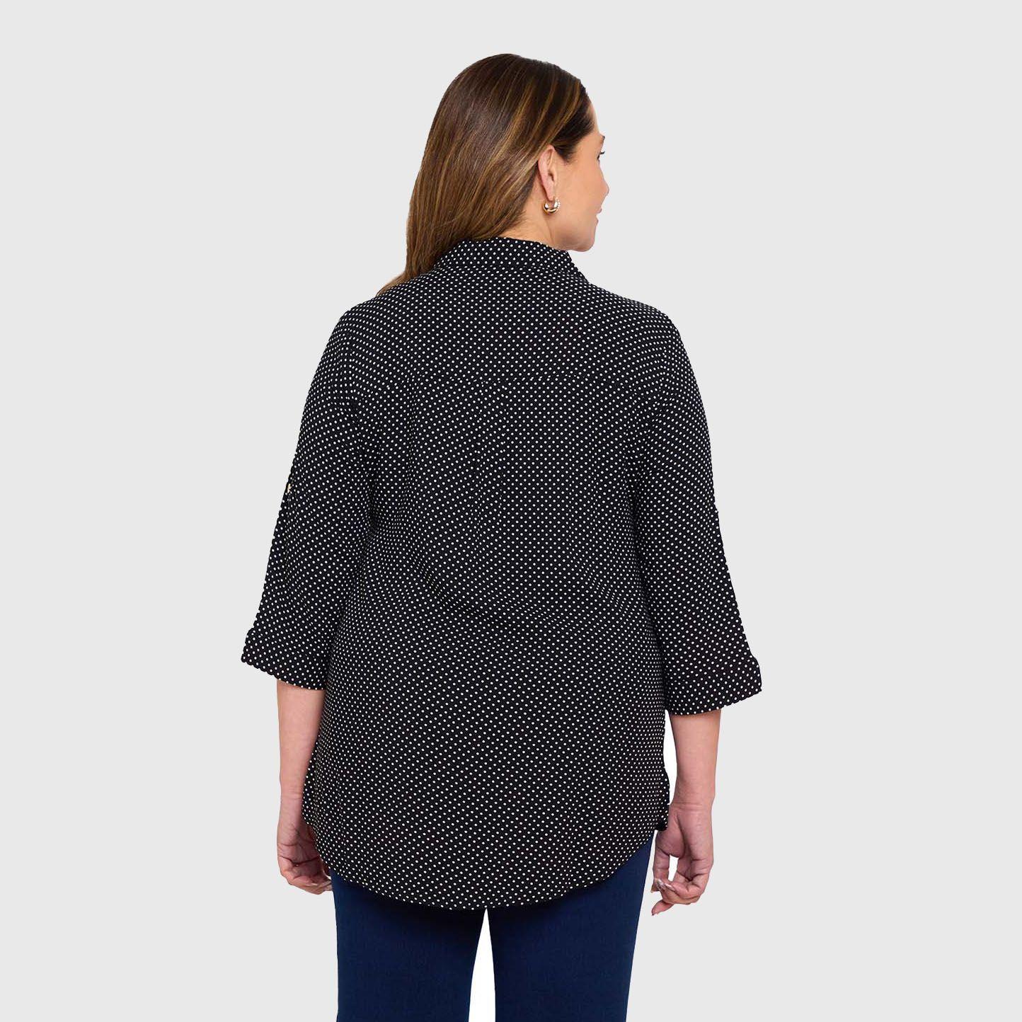 Blusa Mujer Abotonada Roll Up Negro Fashion's Park-2