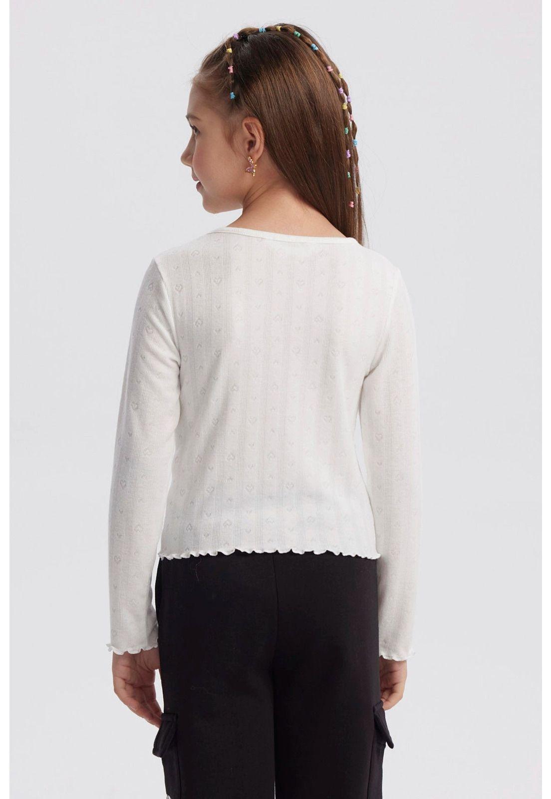 Polera Niña Lazos Crudo-2