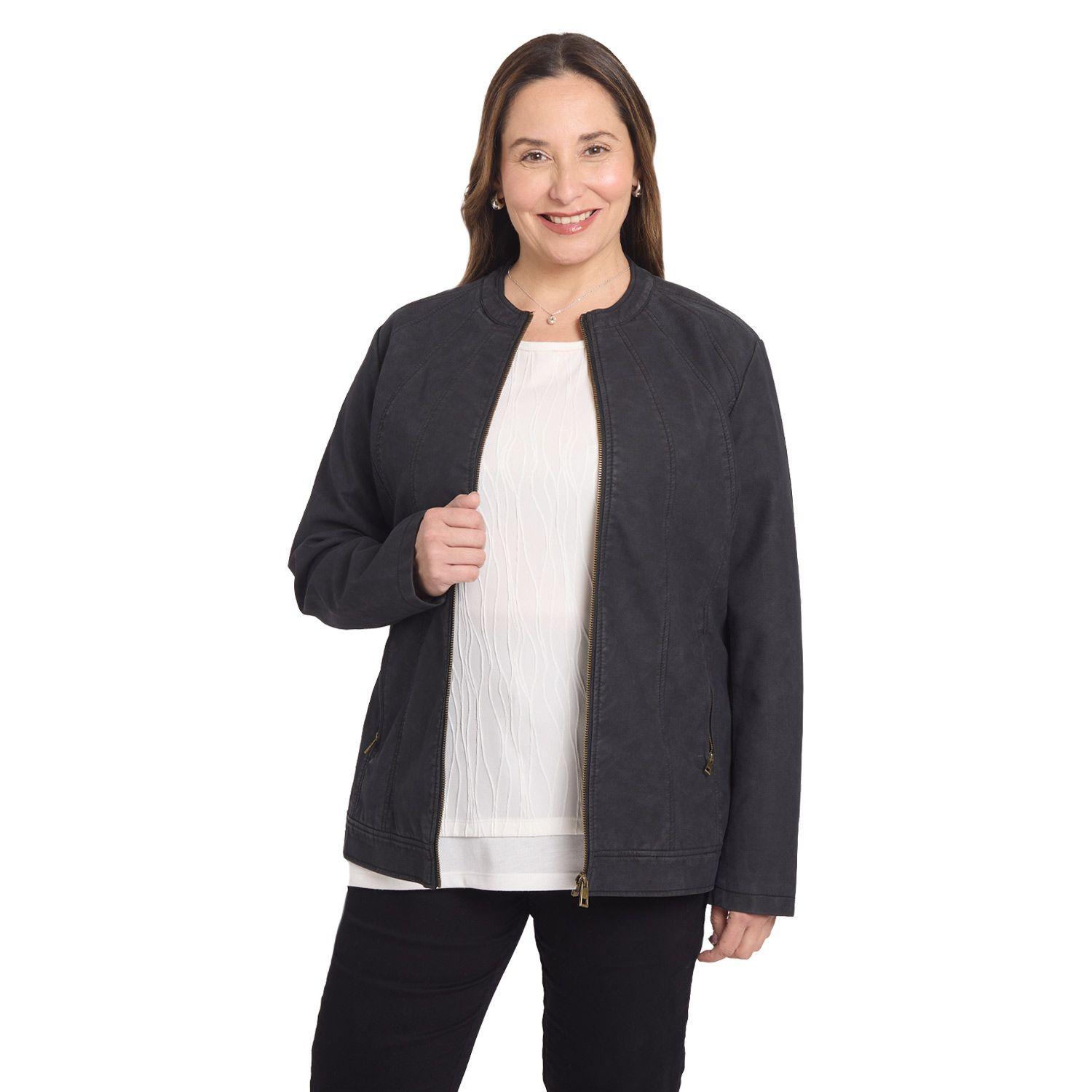Chaqueta Mujer Gamuza Negro Fashion's Park-0