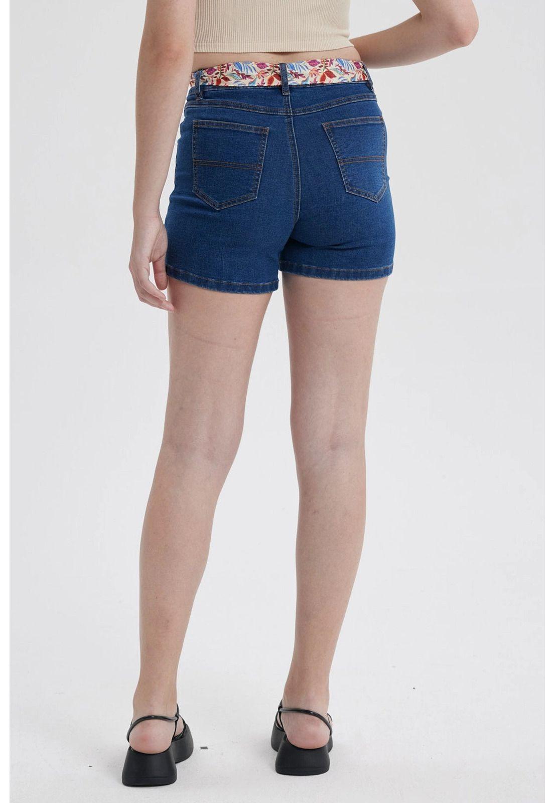 Short Mujer Mom Pañuelo Azul-1