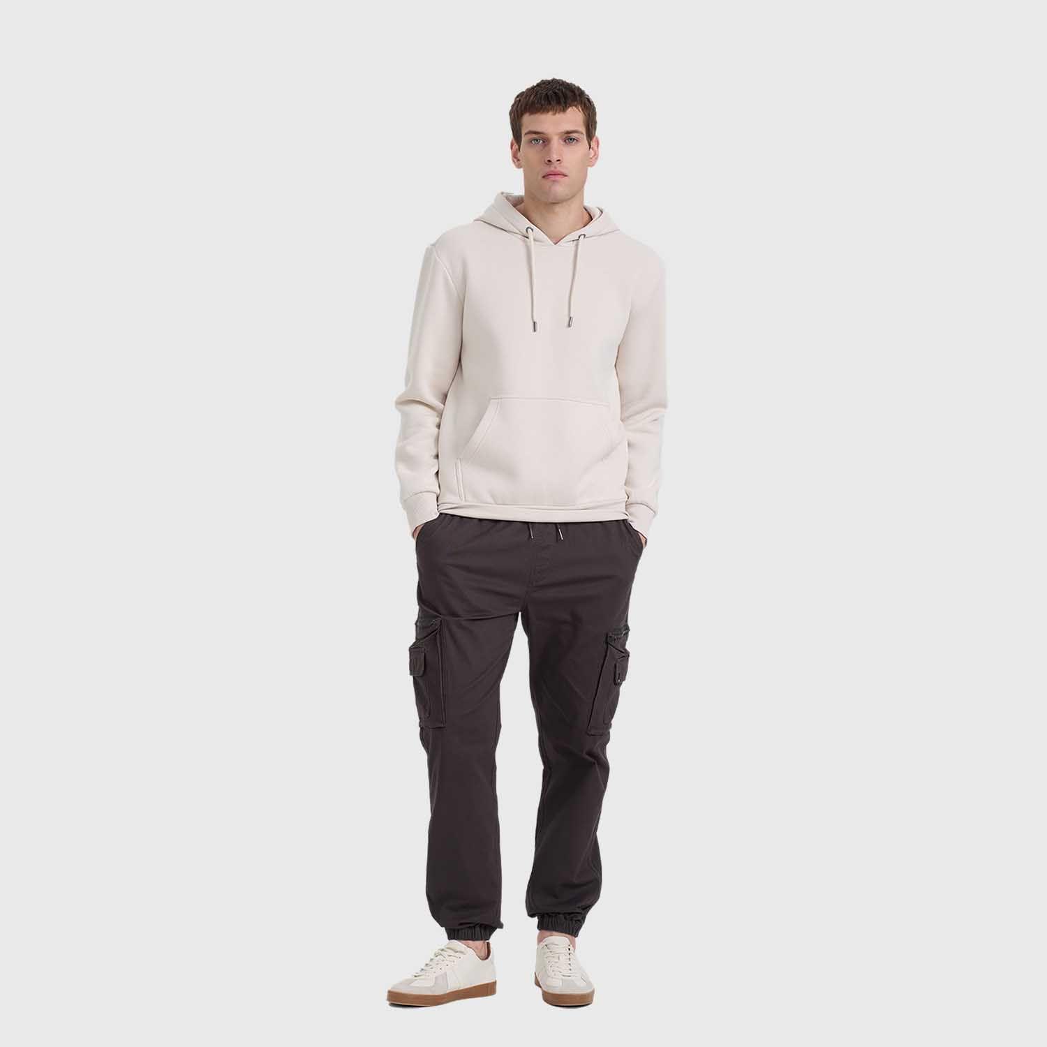 Polerón Hombre Hoodie Básico Beige Fashions Park-3