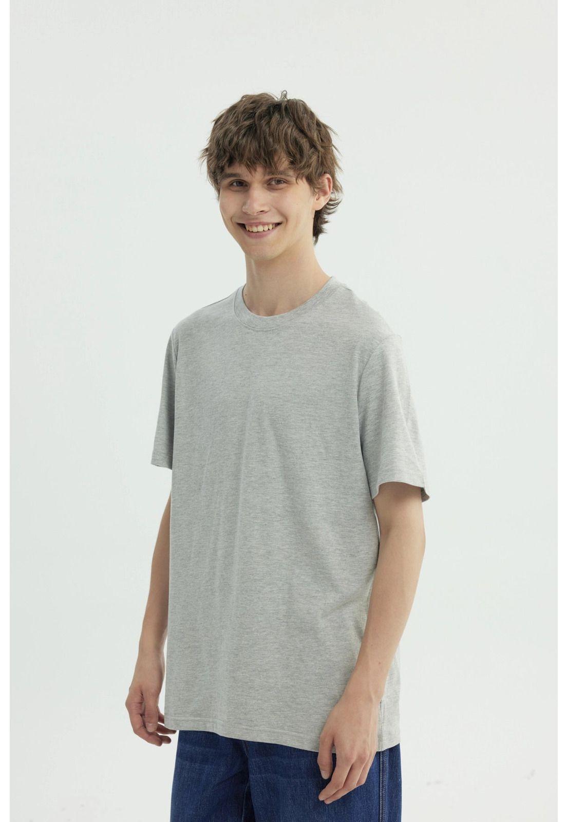 Polera Hombre Regular Gris Melange-2