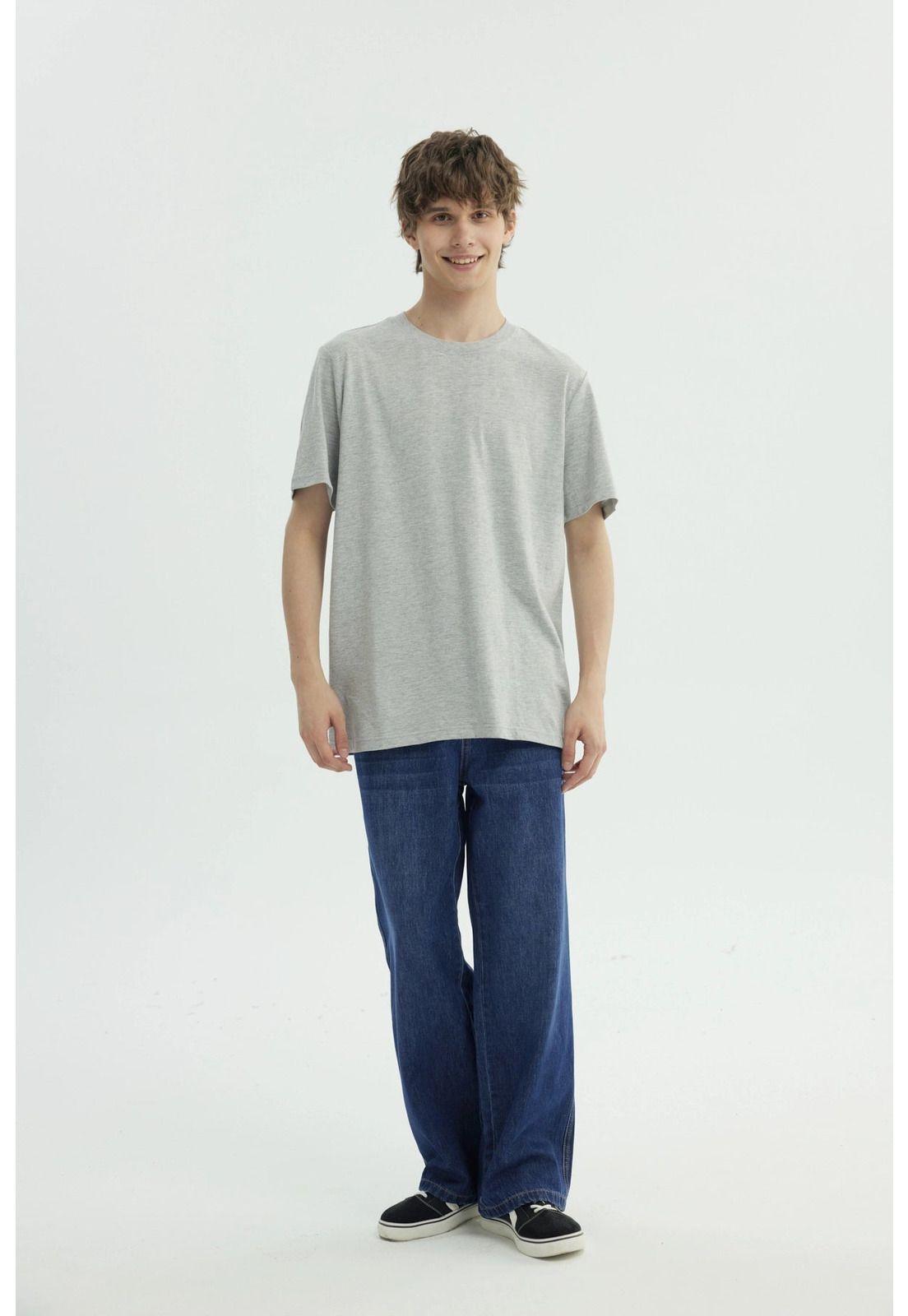 Polera Hombre Regular Gris Melange-3