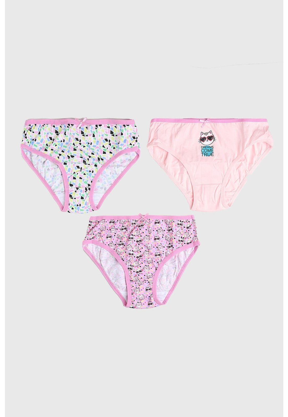 Calzón Niña Tripack Rosado - lV-0