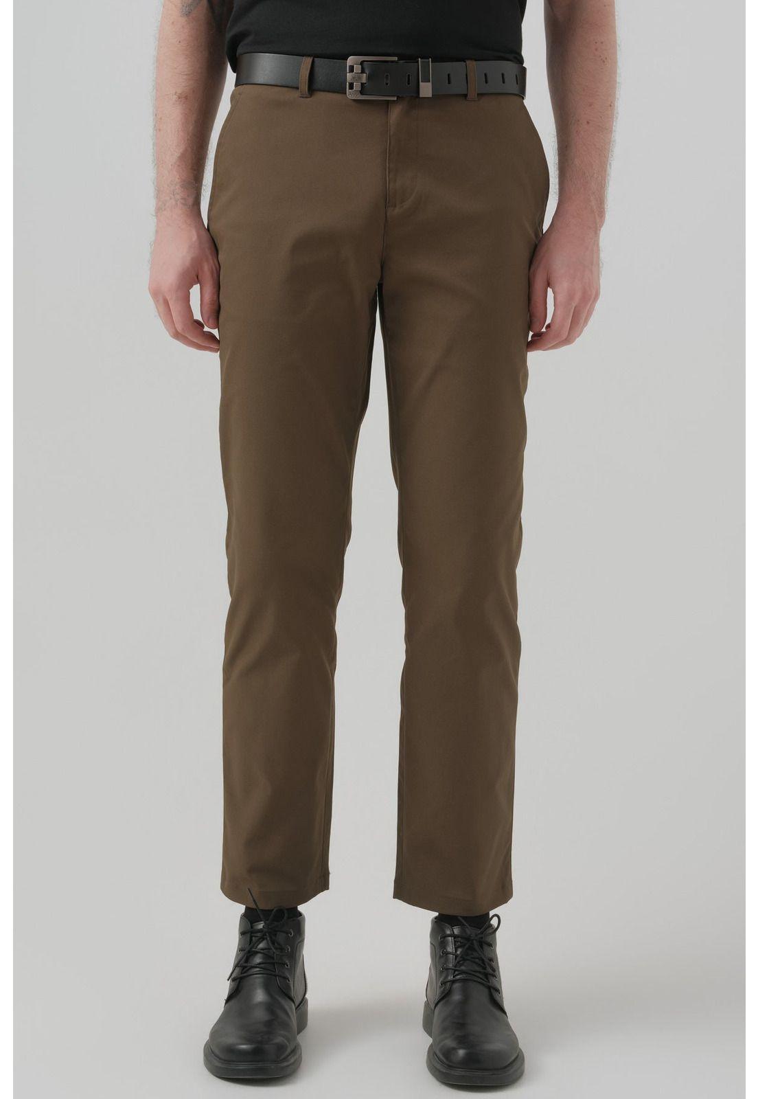 Pantalón Hombre Calce Recto Verde Olivo-0