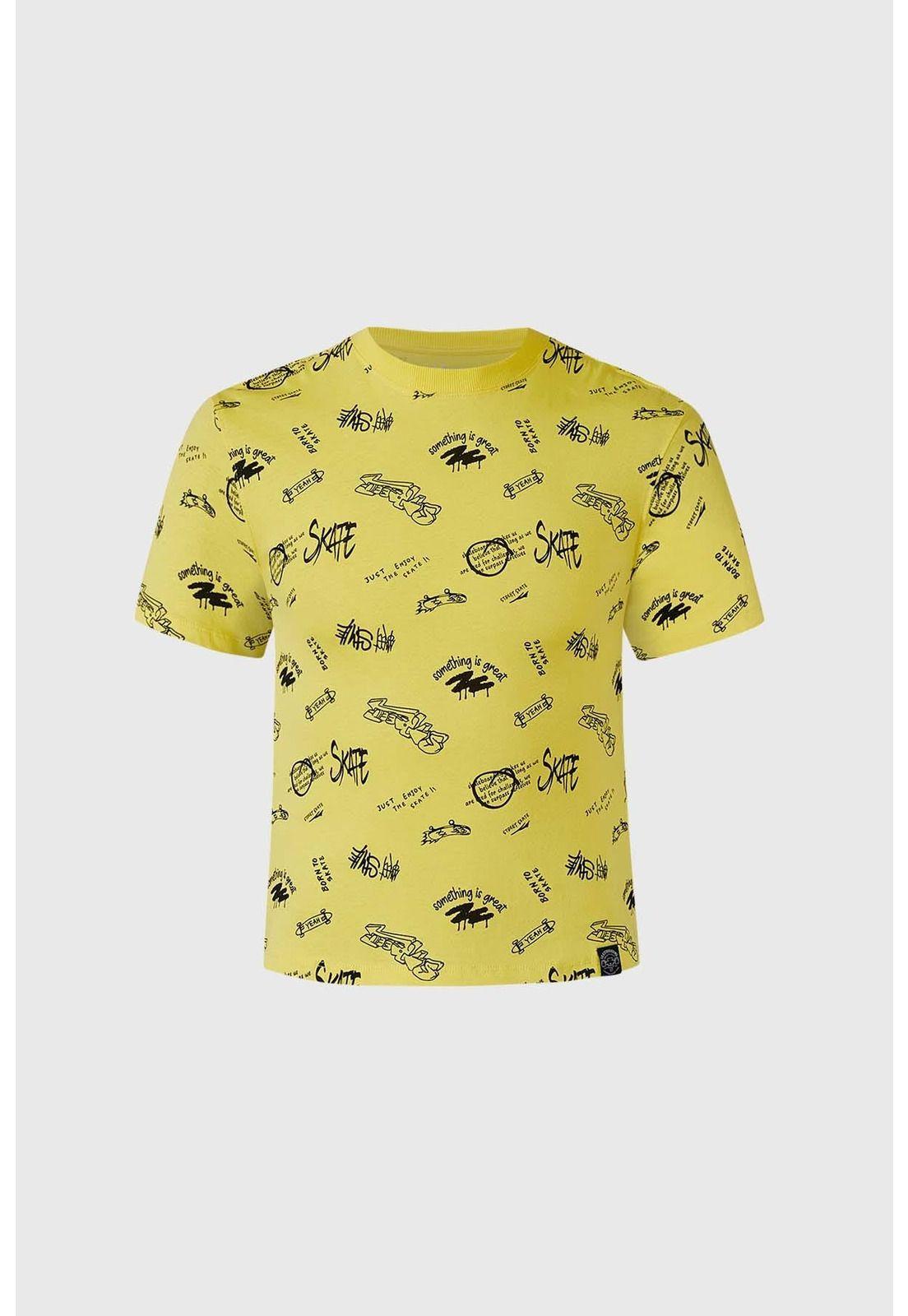 Polera Niño Print Oversize Amarillo-0