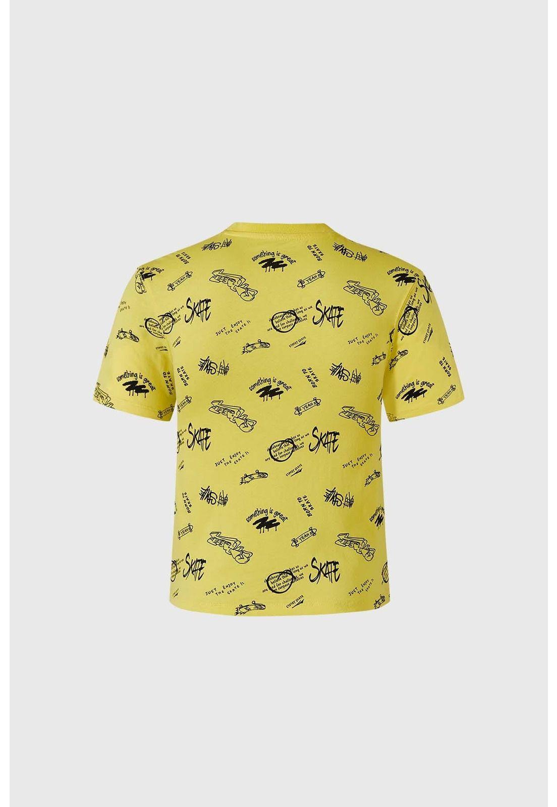 Polera Niño Print Oversize Amarillo-1