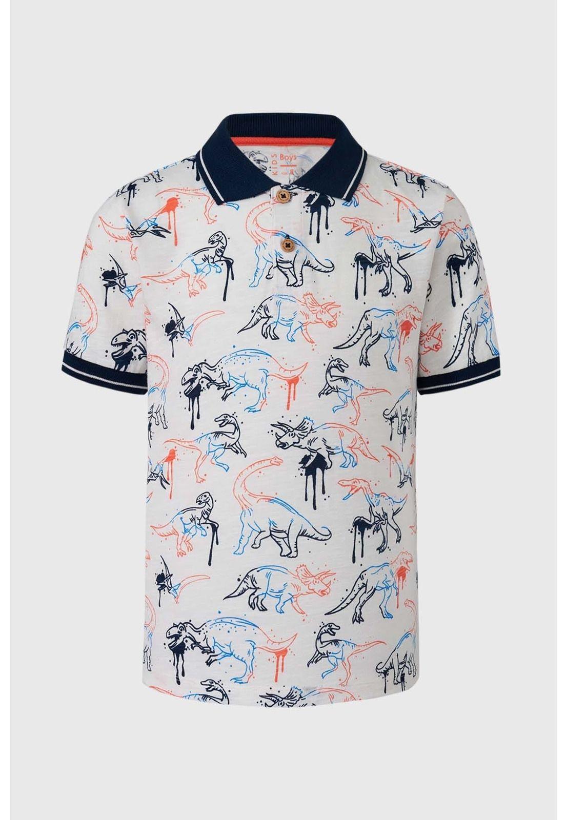 Polera Niño Estampada Azul-0