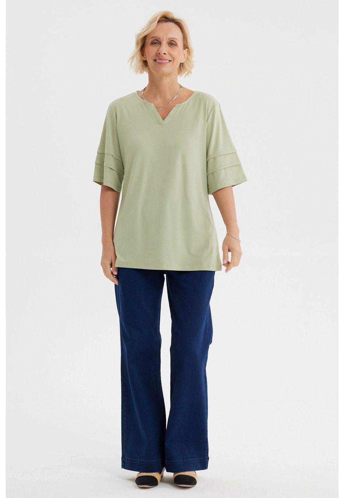 Polera Mujer Textura Verde Claro-3