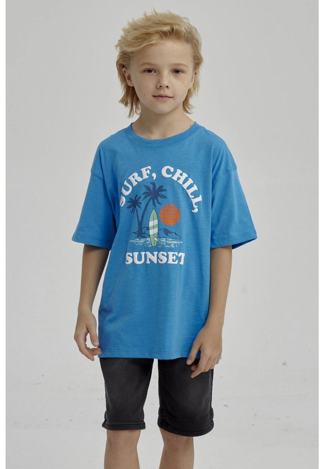 Polera Niño Con Print Azul Claro-0