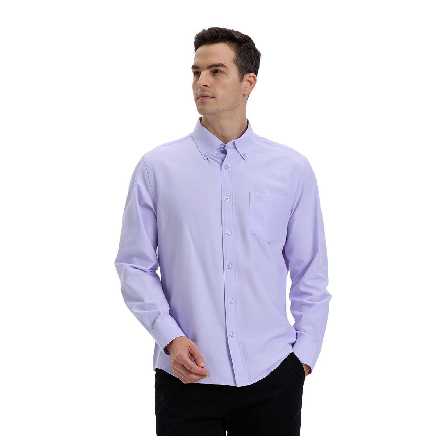 Camisa Hombre Oxford Lila-0