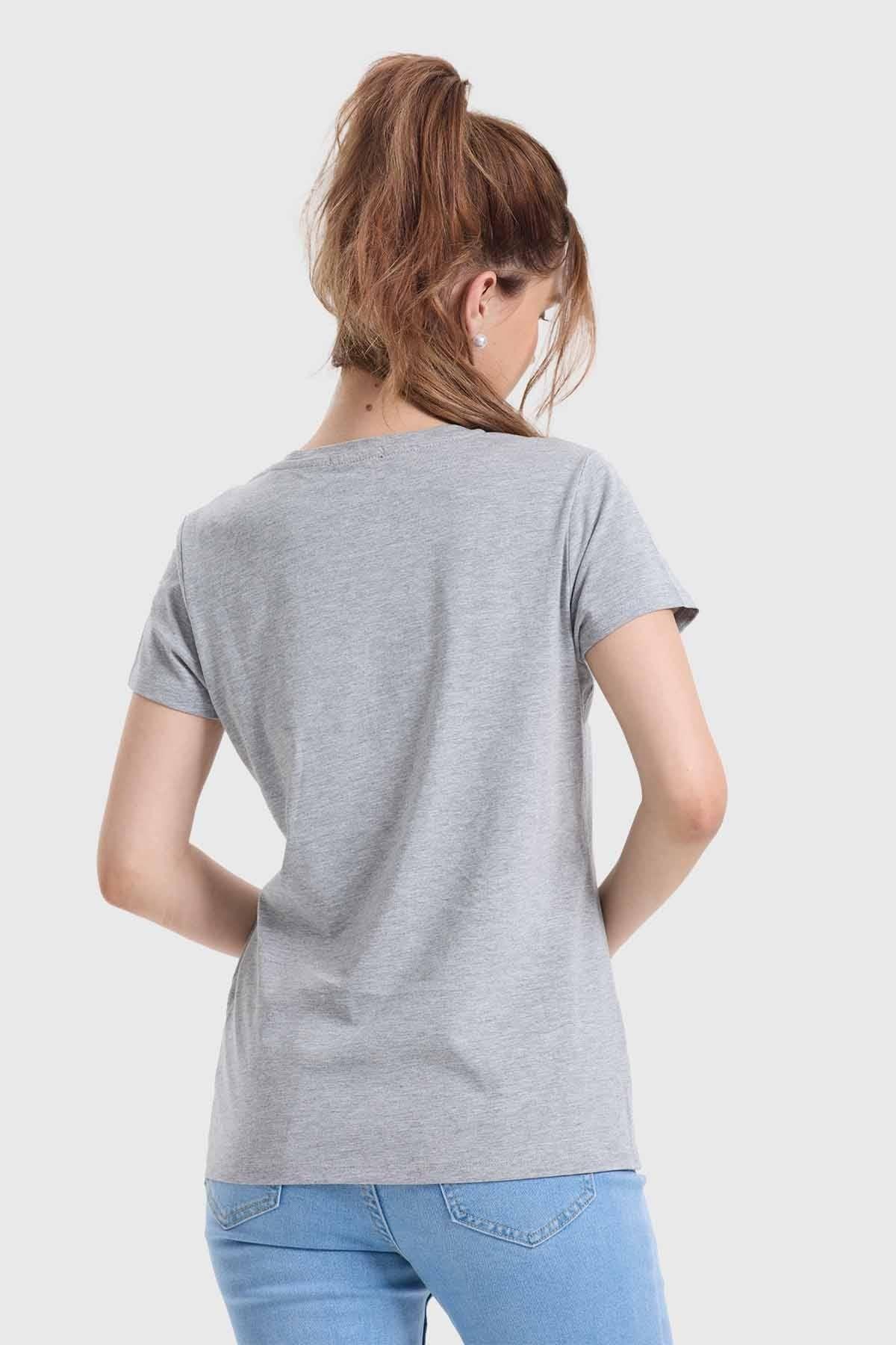 Polera Mujer Básica Print Gris-2
