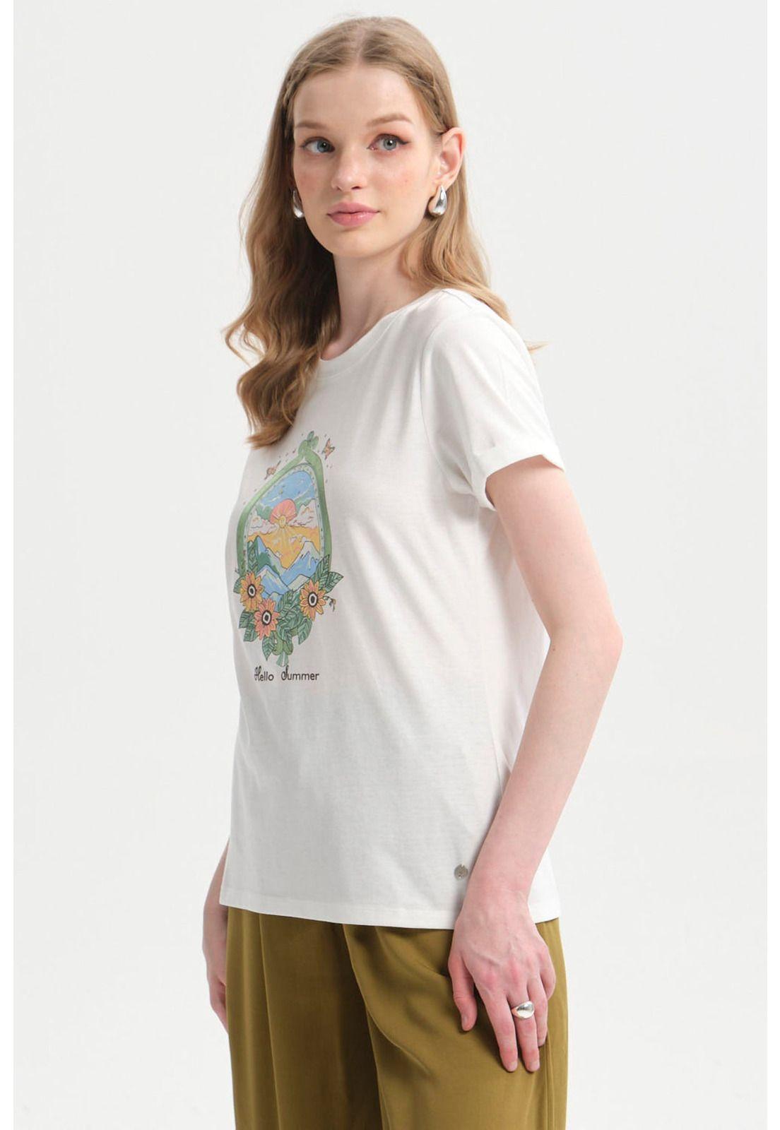 Polera Mujer Gráfica Roll Up Crudo-1