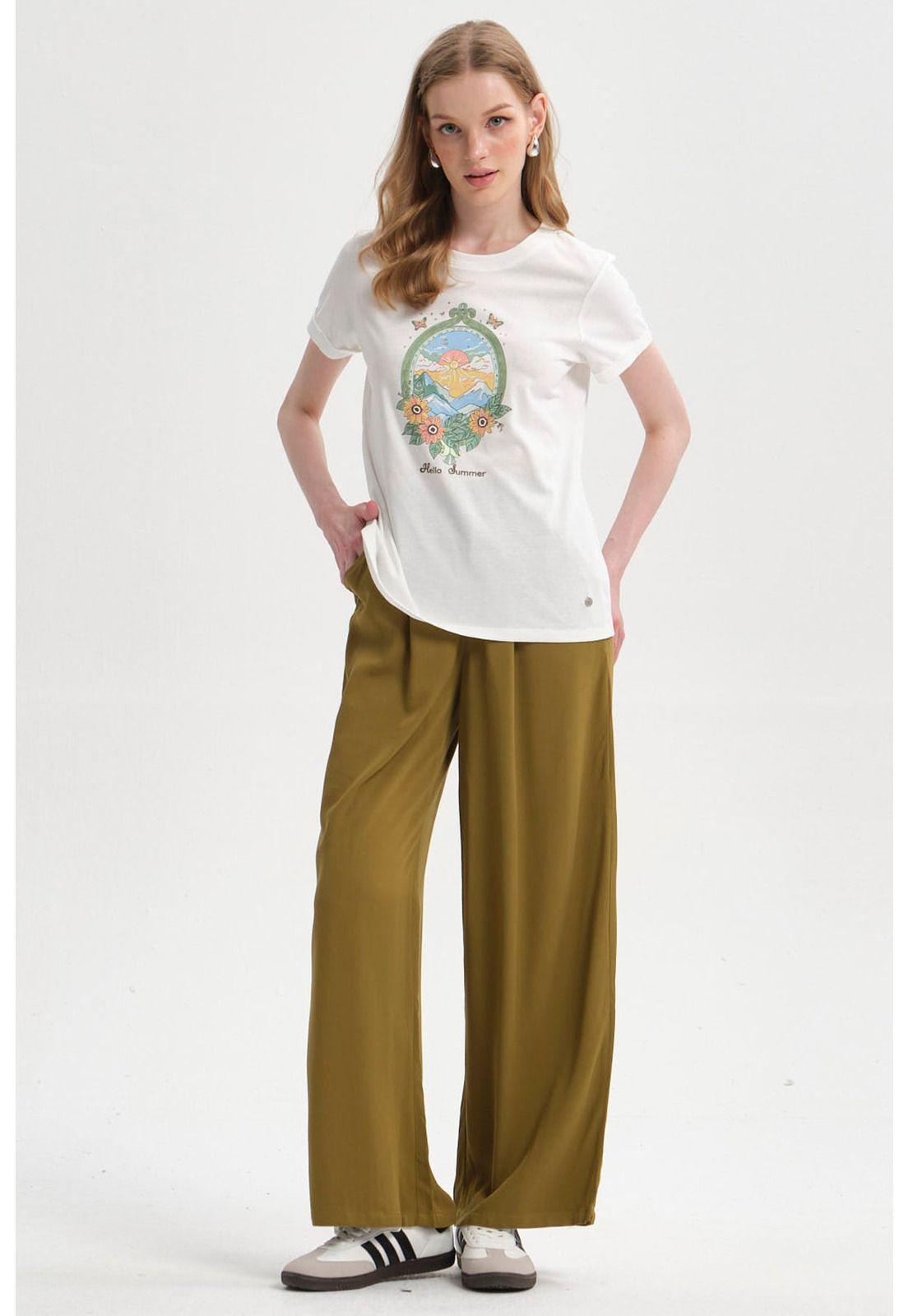 Polera Mujer Gráfica Roll Up Crudo-3