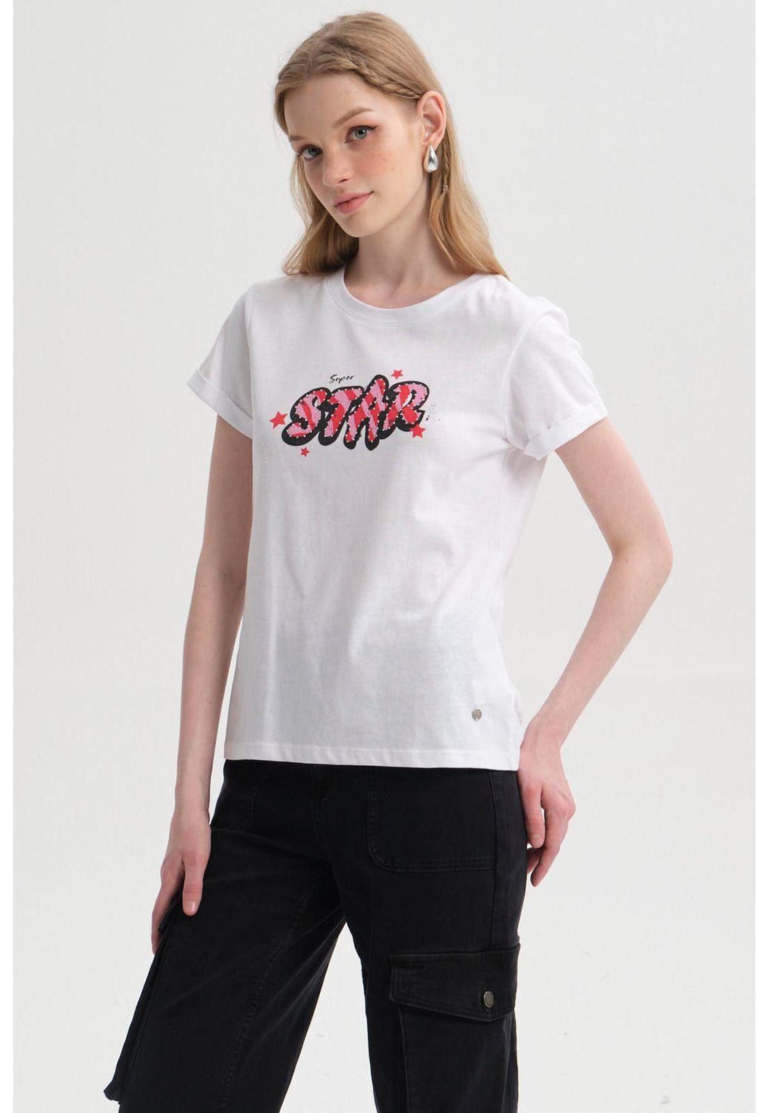 Polera Mujer Gráfica Roll Up Blanco-0