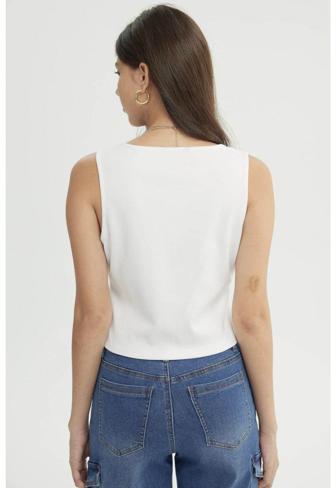 Blazer Mujer Slim Blanco-2