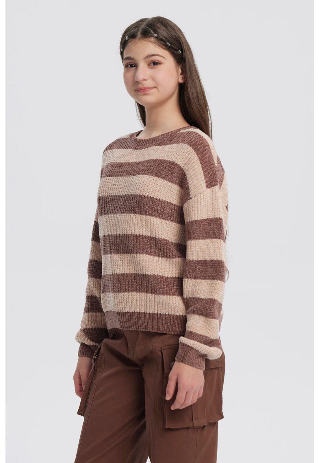 Sweater Niña Slim Café - ll-1