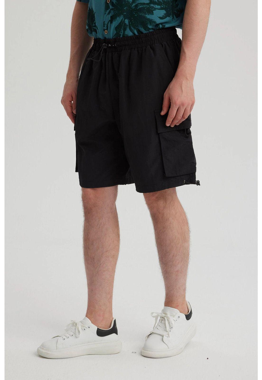 Bermuda Hombre Cargo Técnico Negro - ll-3