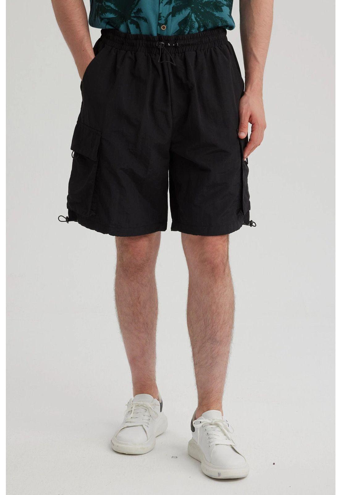 Bermuda Hombre Cargo Técnico Negro - ll-4