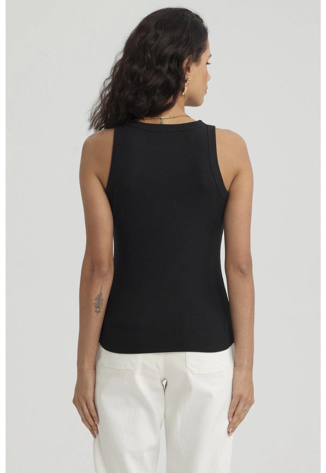 Polera Mujer Rib Grueso Negro-2