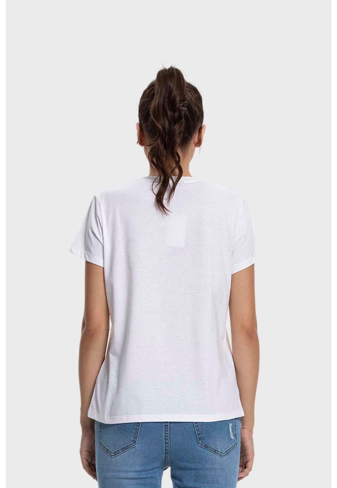 Polera Mujer Básica Print Blanco - IX-2