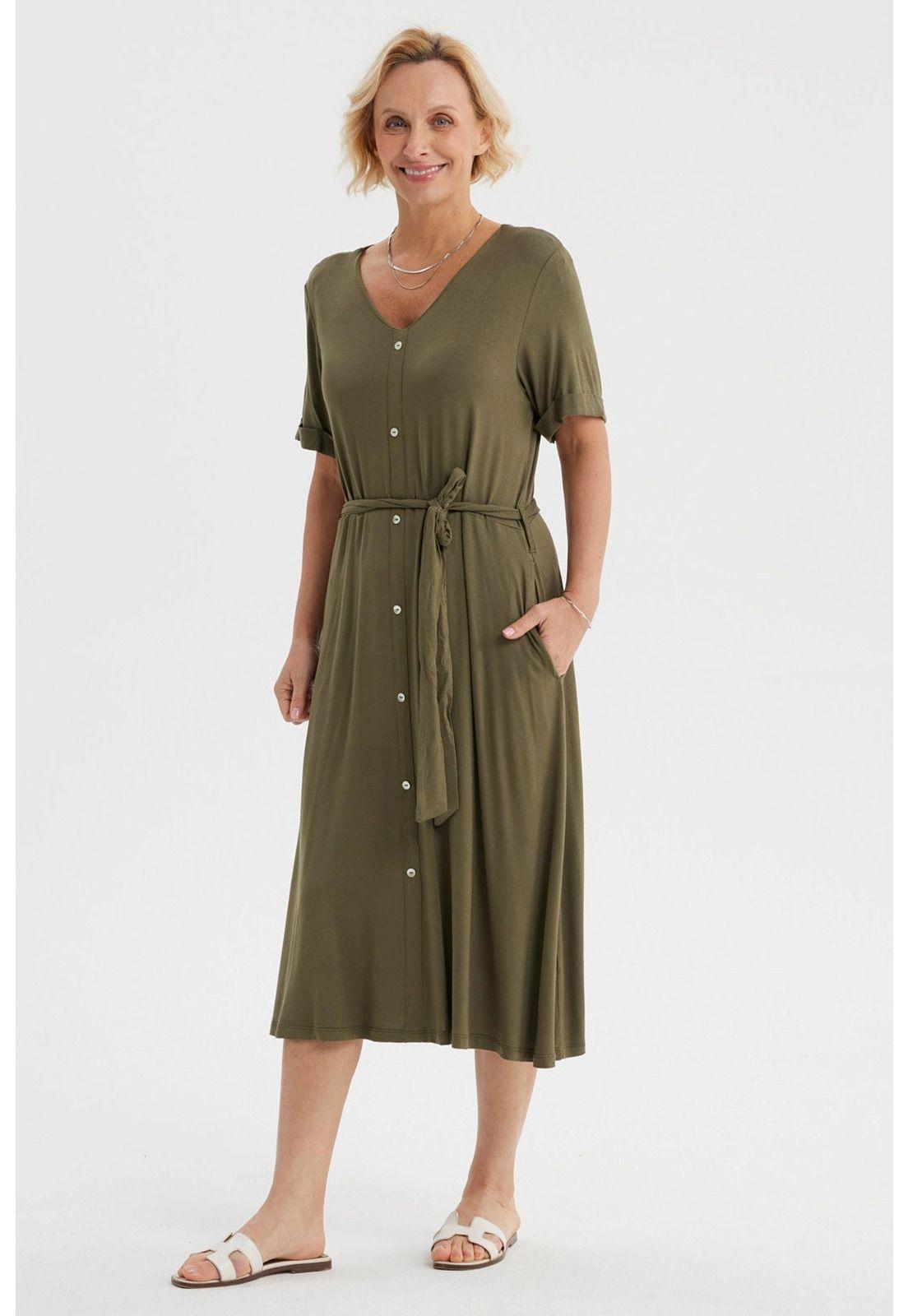 Vestido Mujer Print Verde Olivo-3