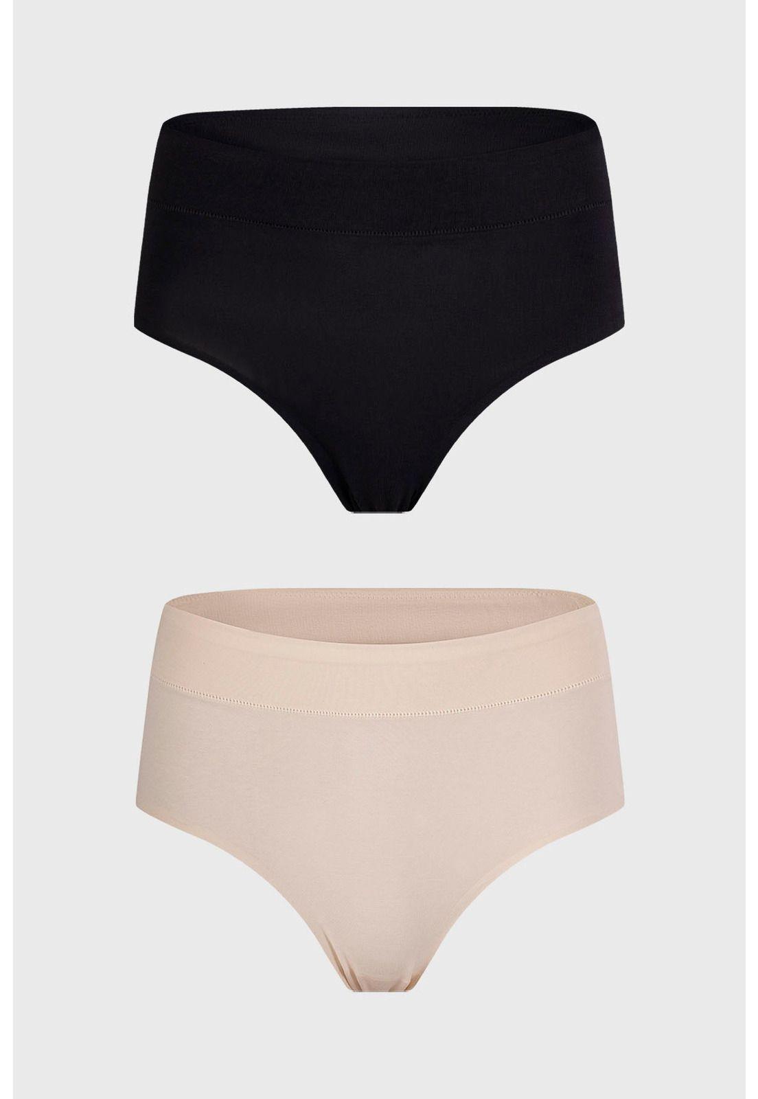 Calzón Mujer Tiro Alto Sin Costura Crudo-0