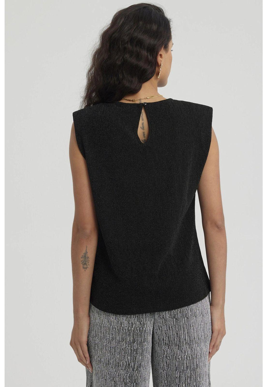 Polera Mujer Hombreras Abertura Negro-2