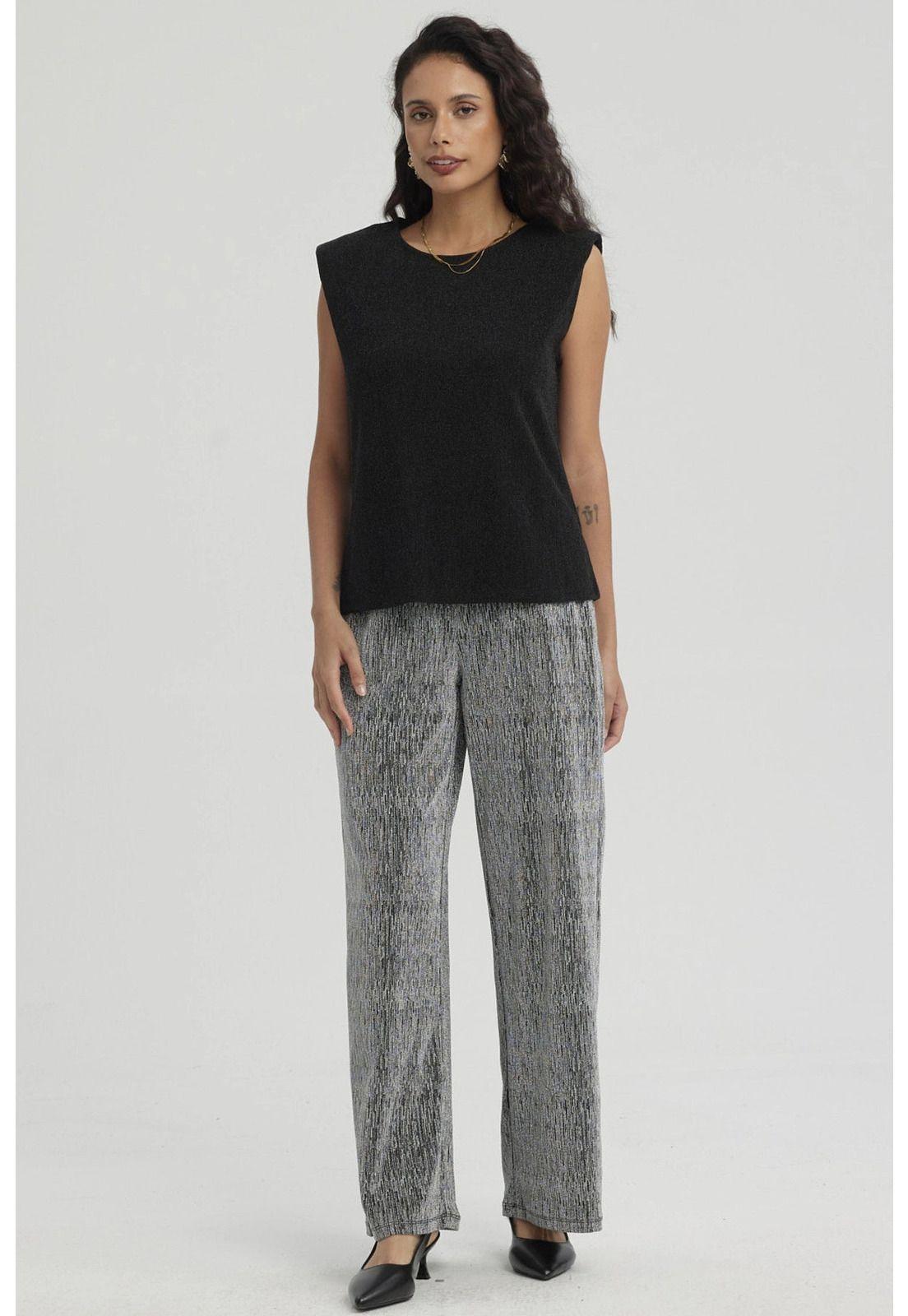 Polera Mujer Hombreras Abertura Negro-3