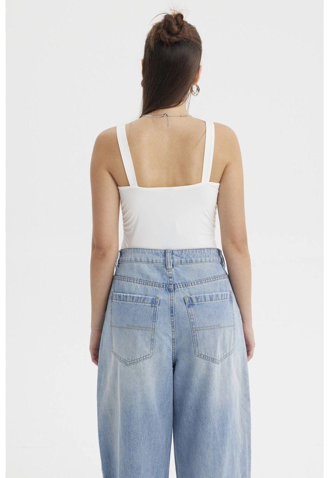 Polera Mujer Escote Cuadrado Blanco- ll-2