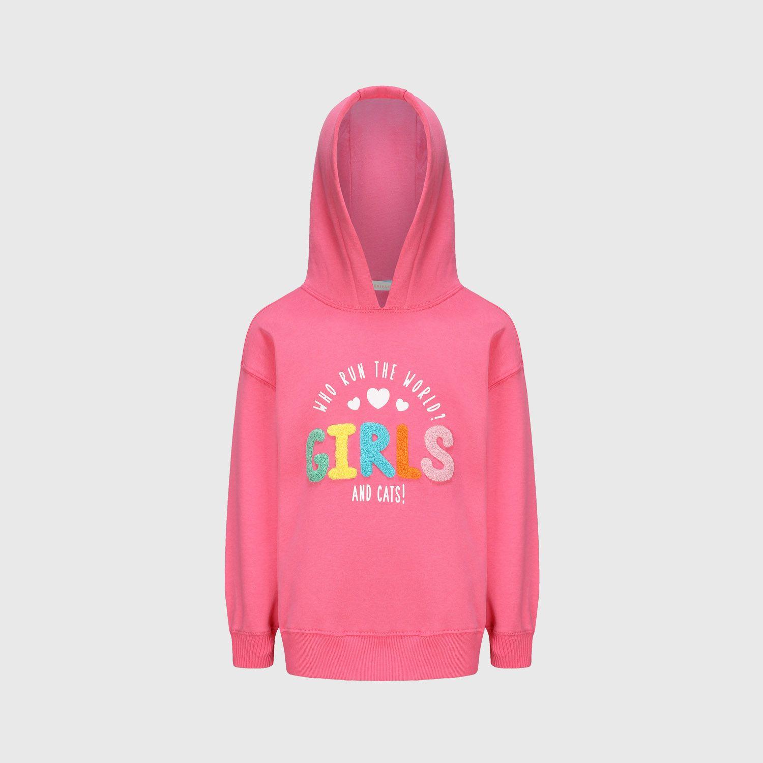 Polerón Niña Oversize Print Fucsia-1