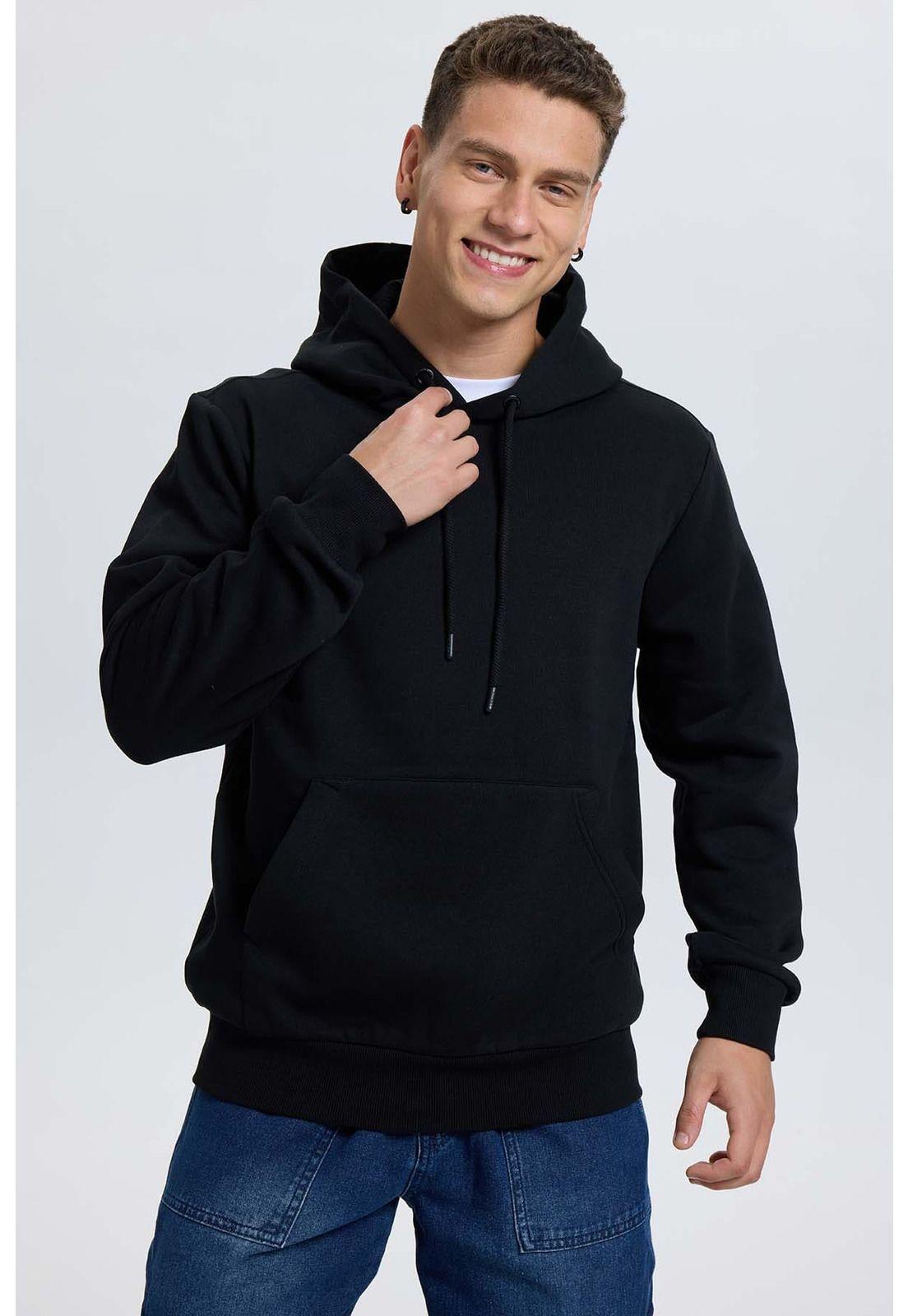 Polerón Hombre Hoodie Negro-1