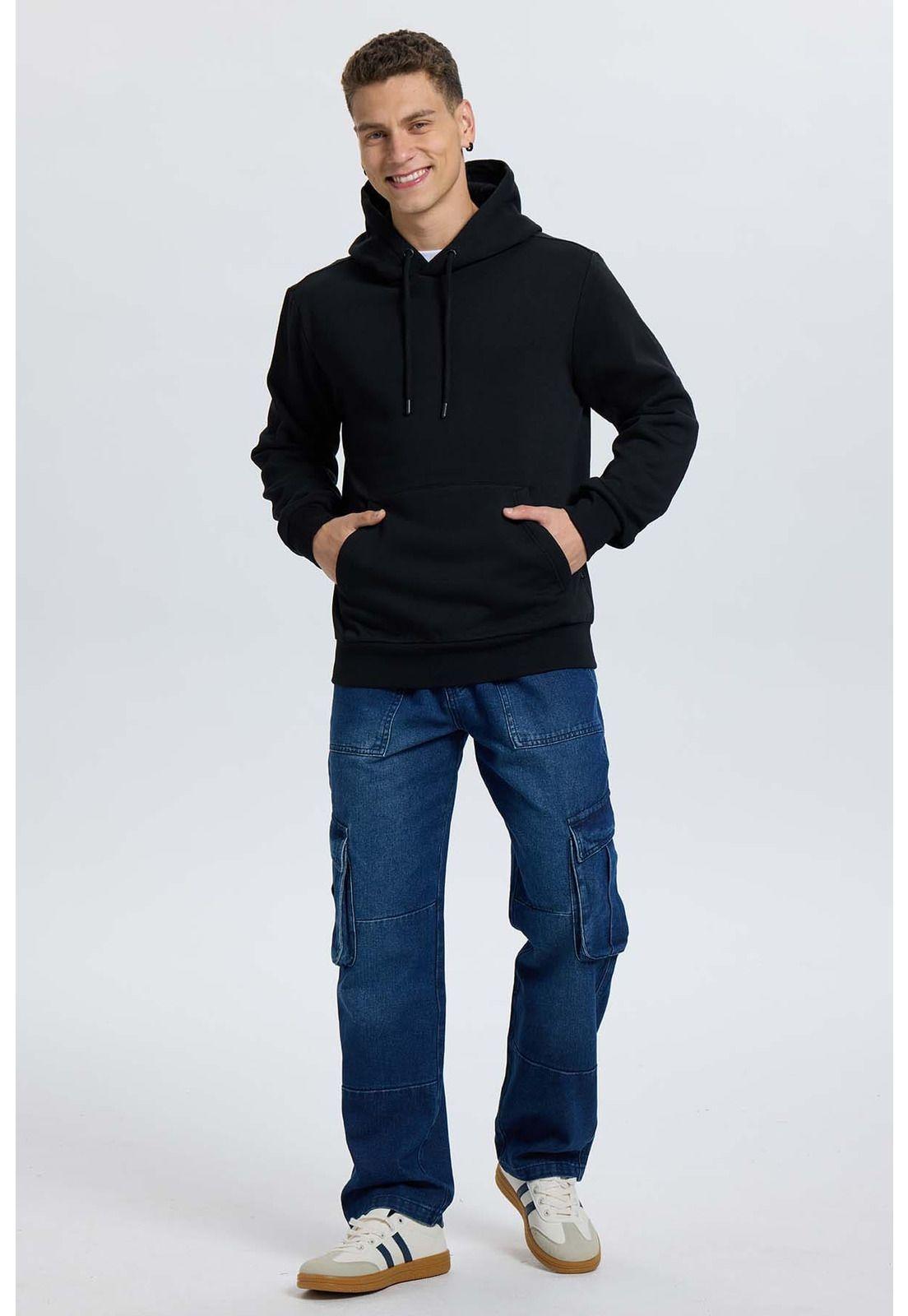 Polerón Hombre Hoodie Negro-3