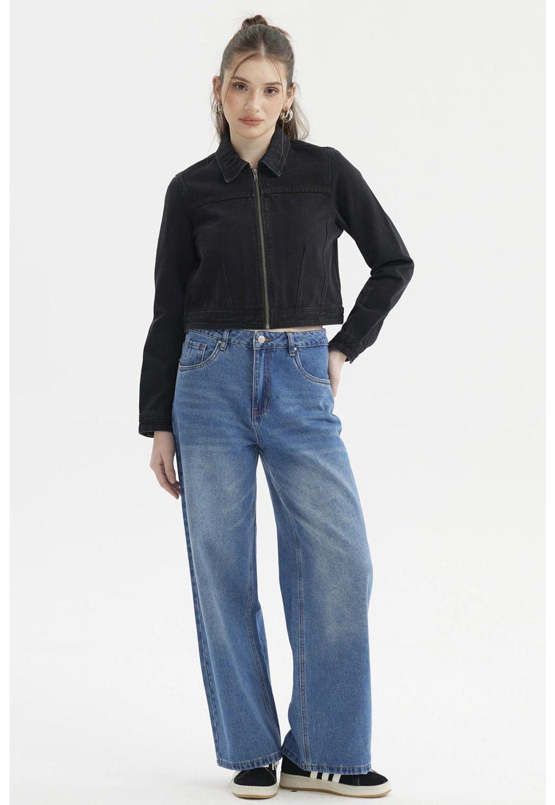 Chaqueta Mujer Trucker Negro-3