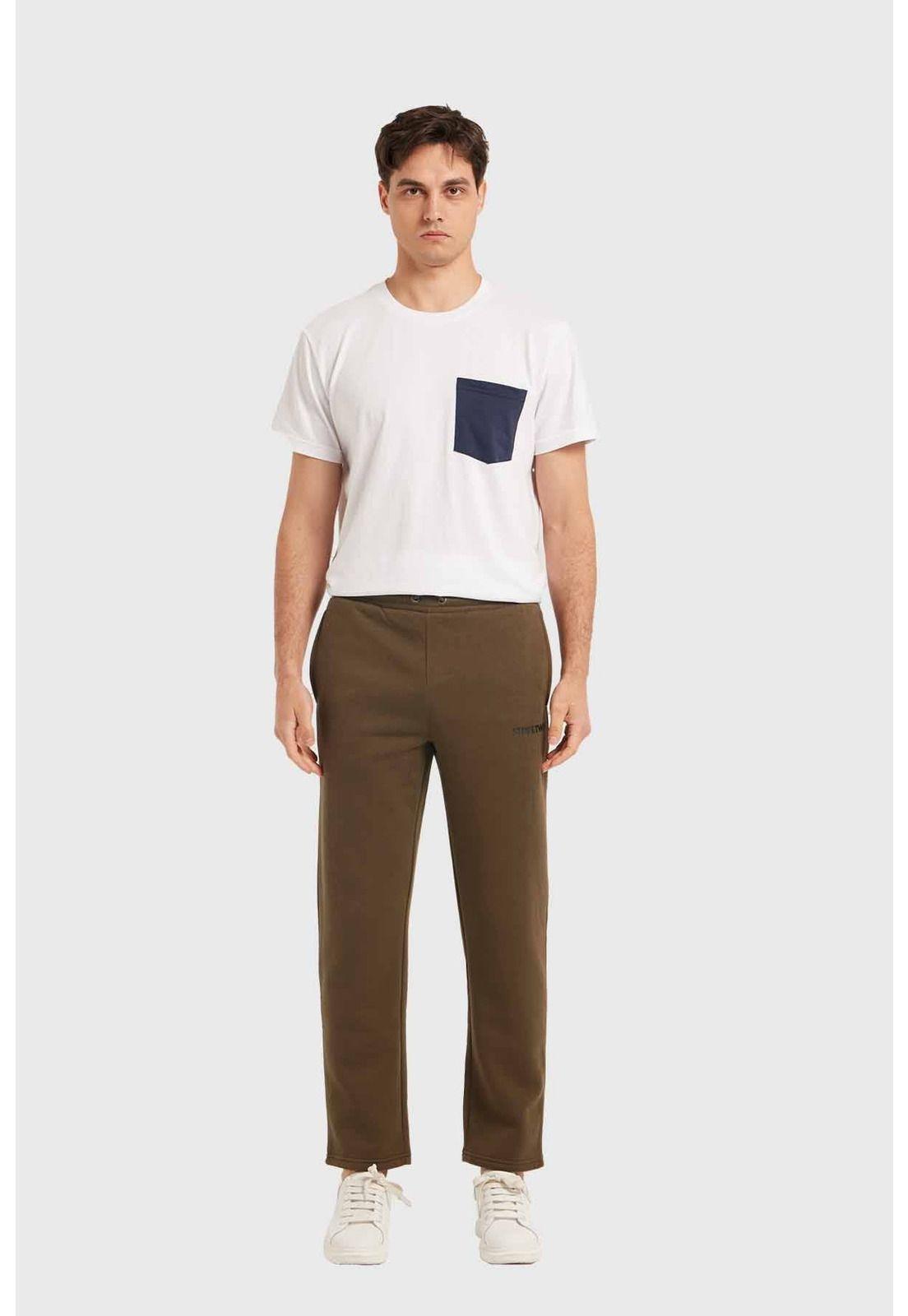 Pantalón Buzo Hombre Básico Verde-2
