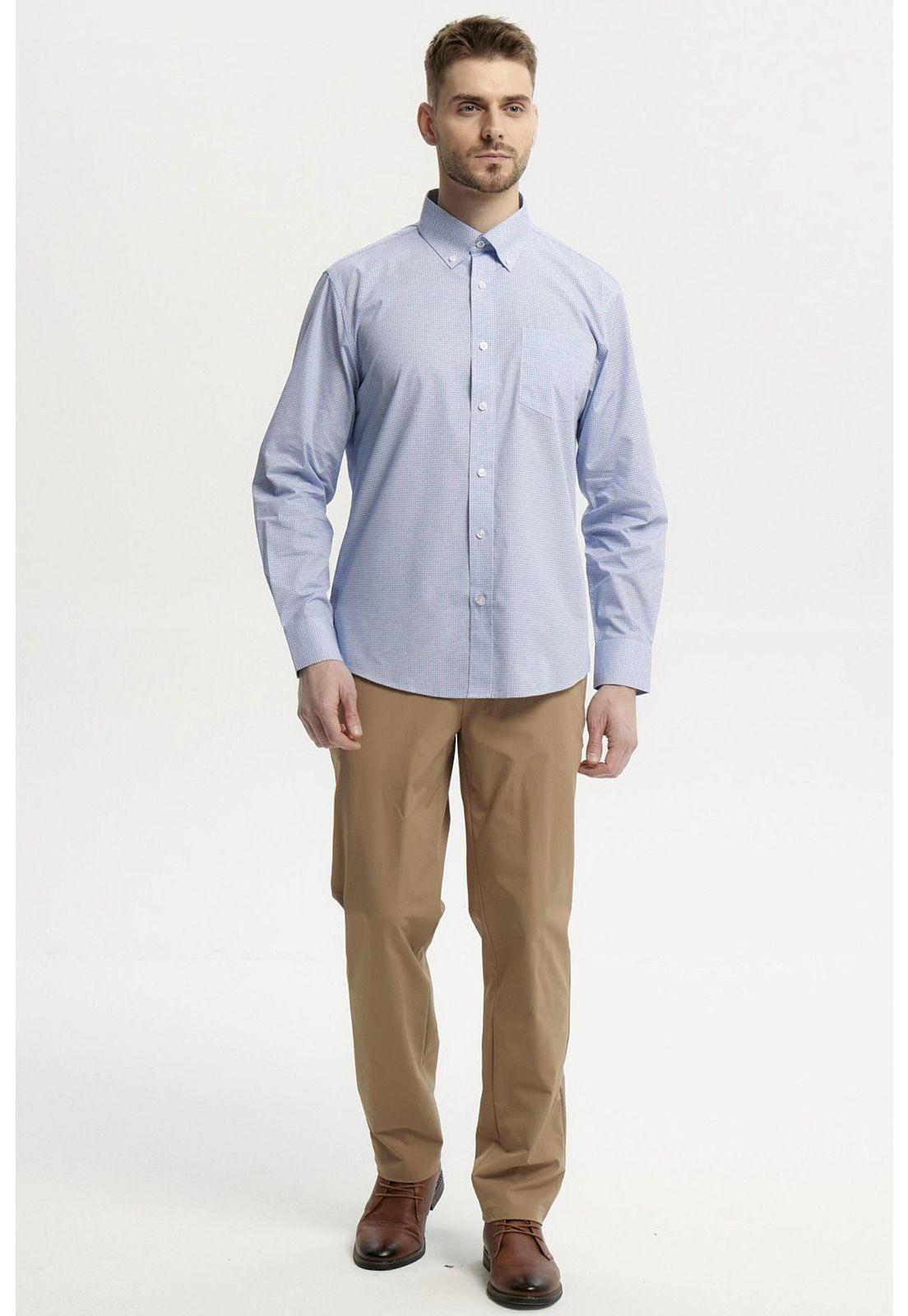 Camisa Hombre Fantasía Azul - Vl-3