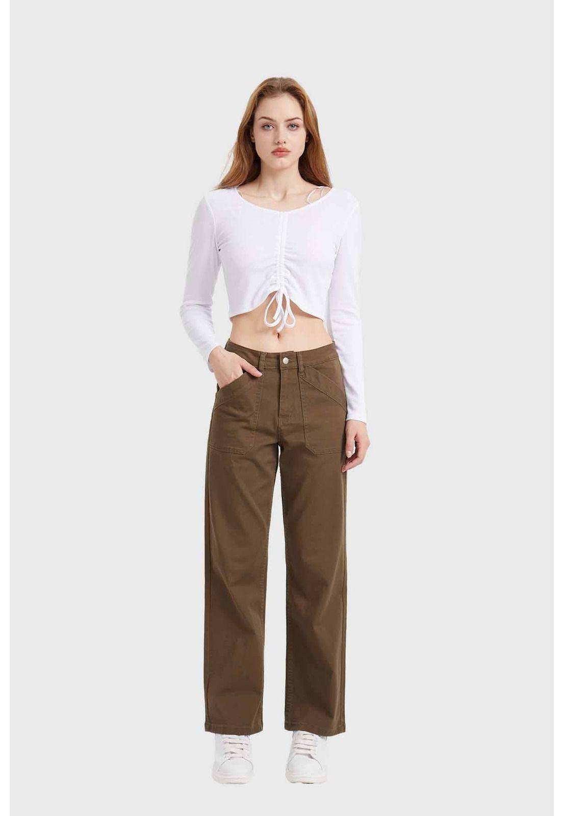 Jeans Mujer Recto Verde-3