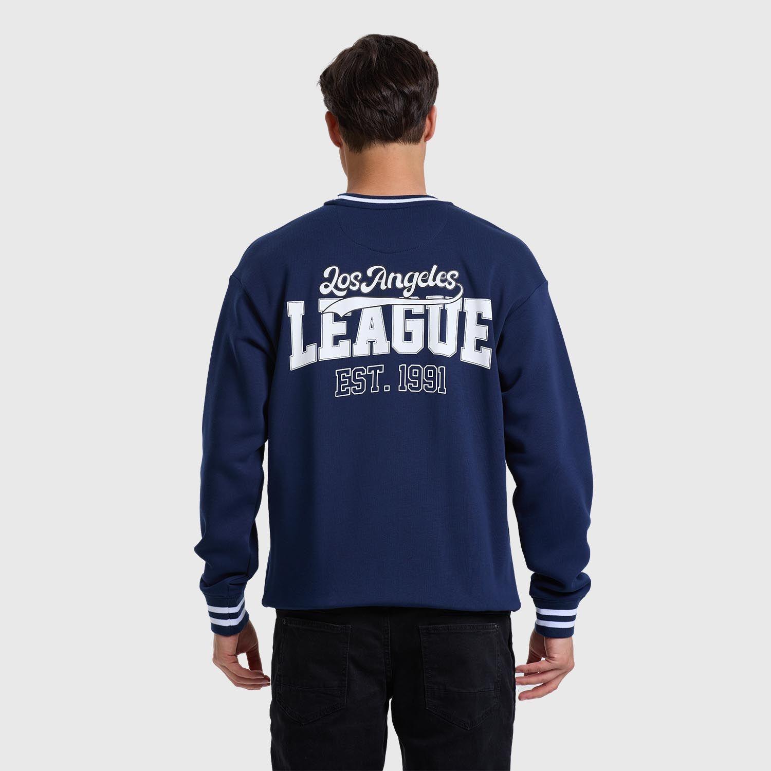 Polerón Hombre Print College Azul-2
