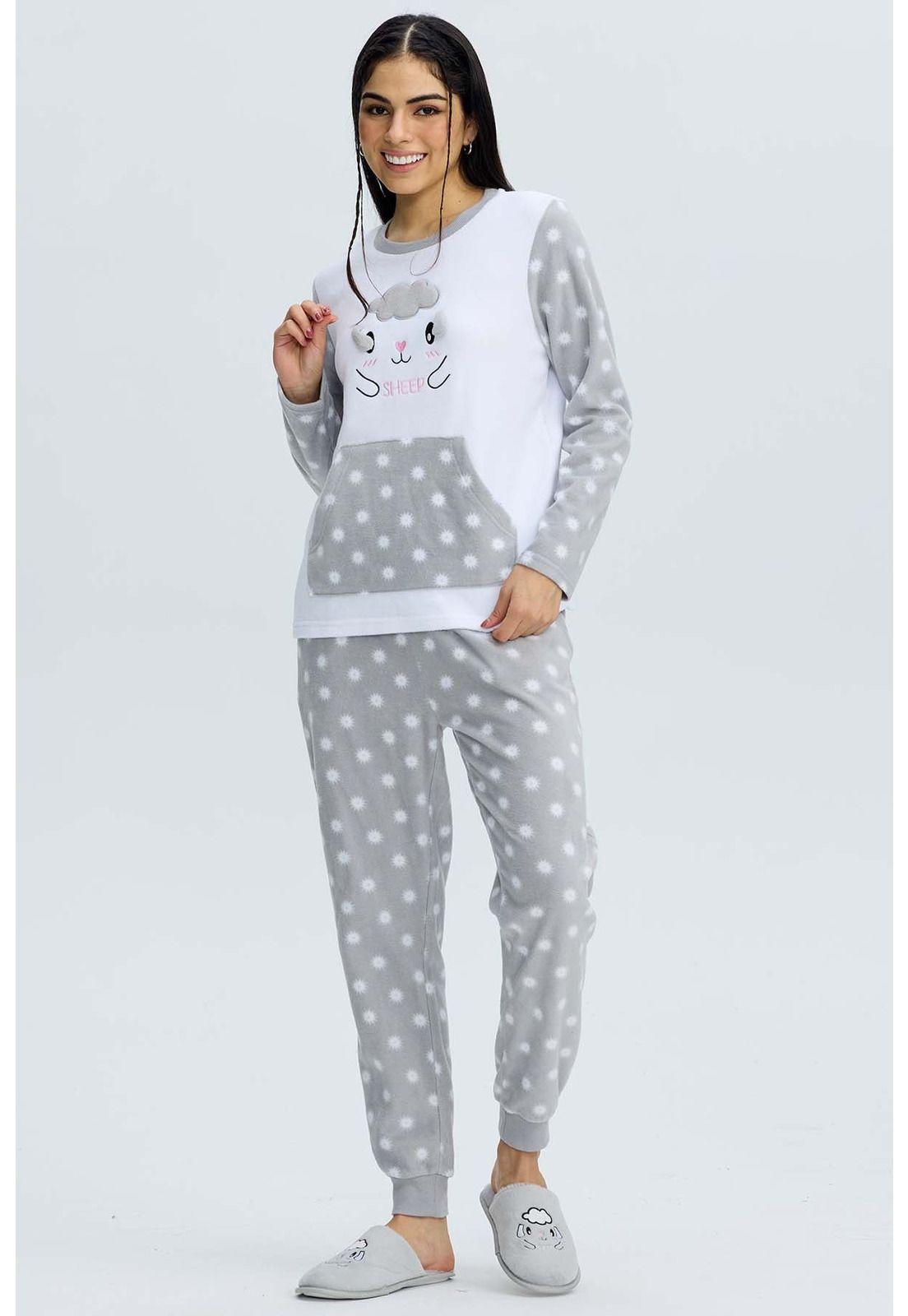 Pijama Mujer Polar Gris - ll-1
