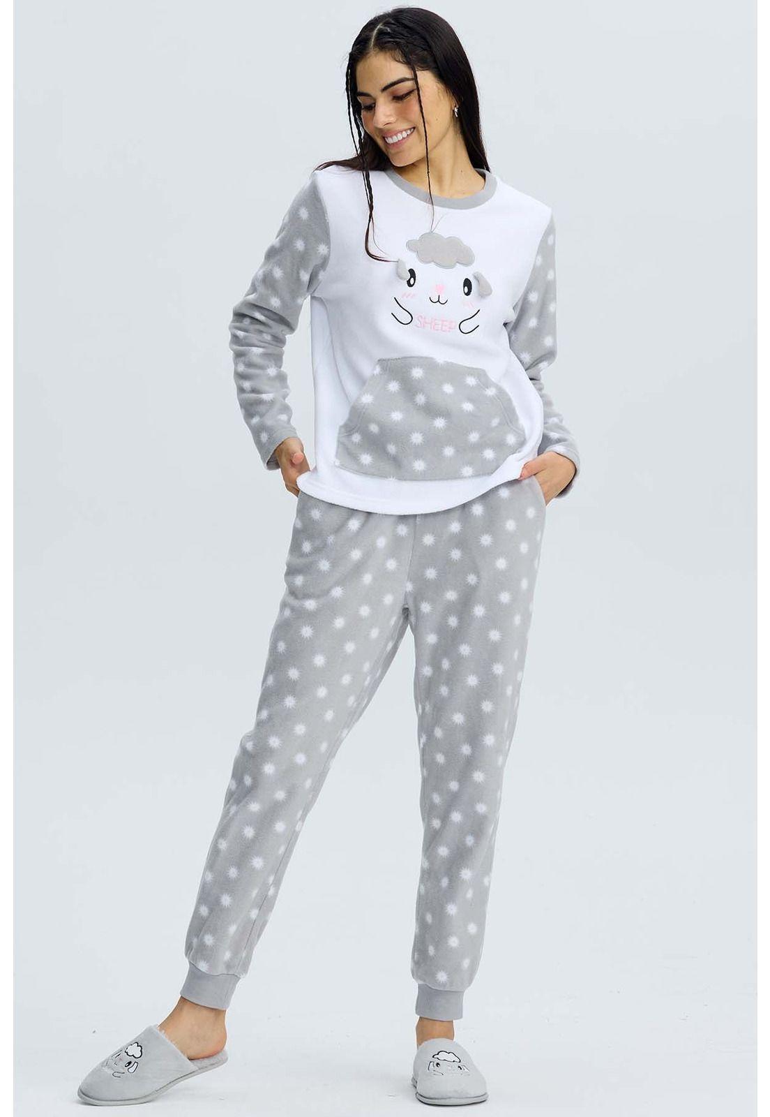 Pijama Mujer Polar Gris - ll-3