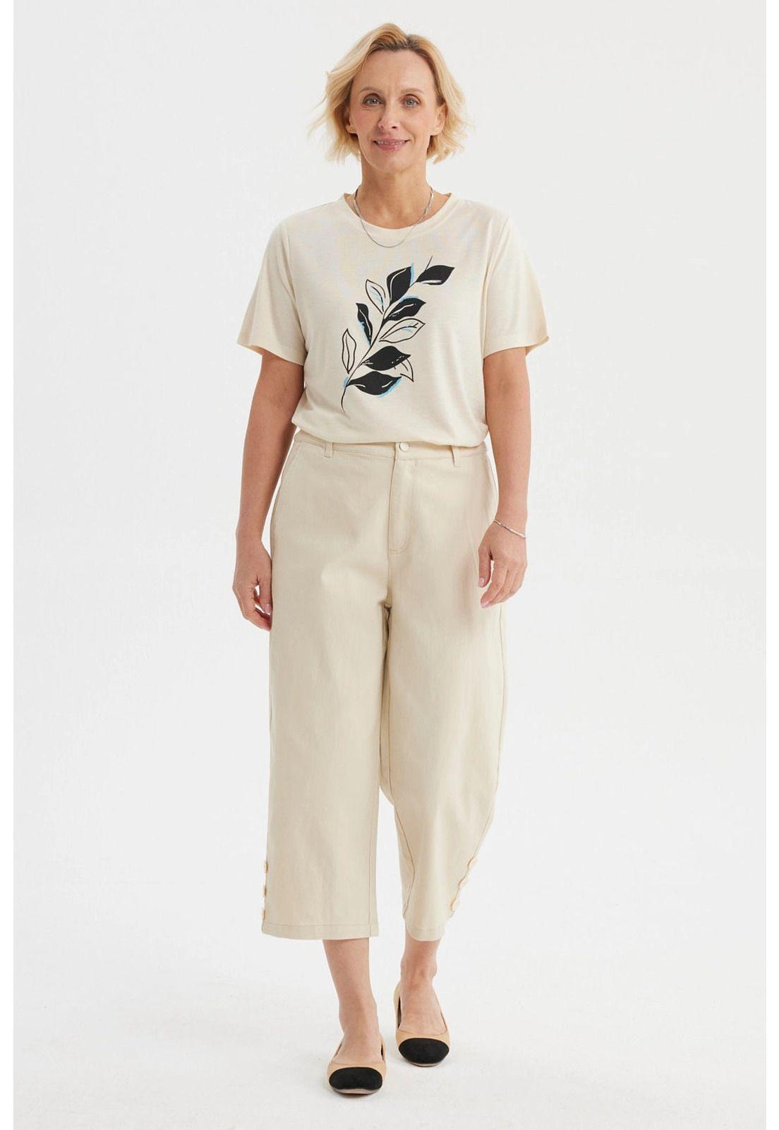 Pescador Mujer Detalle Pretina Beige Claro-3