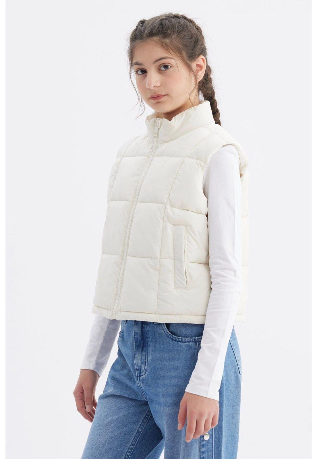 Parka Niña Cuello Con Cierre Crudo-1