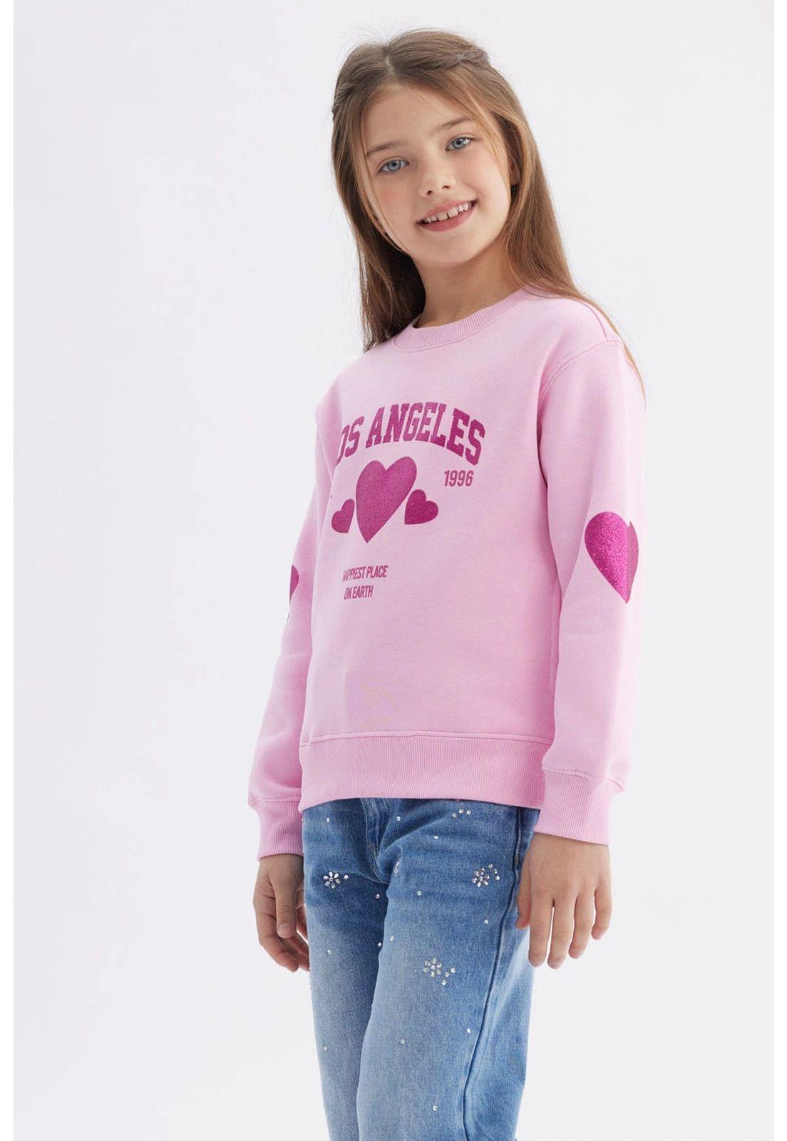 Polerón Niña Corazones Rosado-1